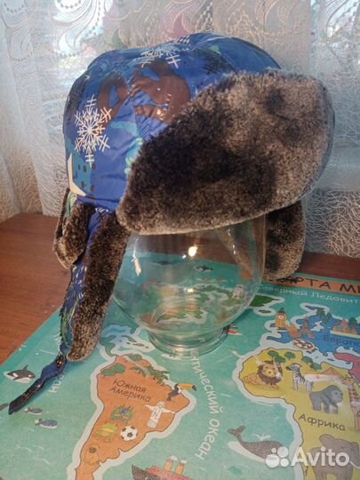 Ушанка-шапка мальчику, 53-55 см