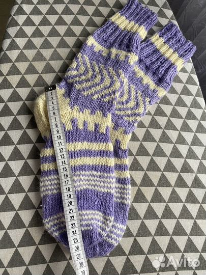 Носки вязаные шерстяные высокие. Ручная работа