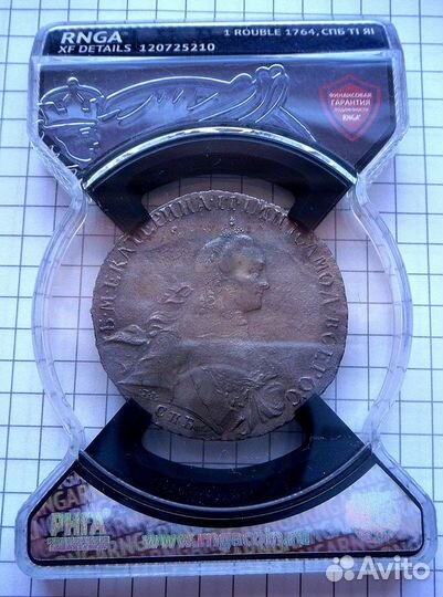 1 рубль-1764 года-спб-тi-яi-Екатерина-2.В слабе.XF