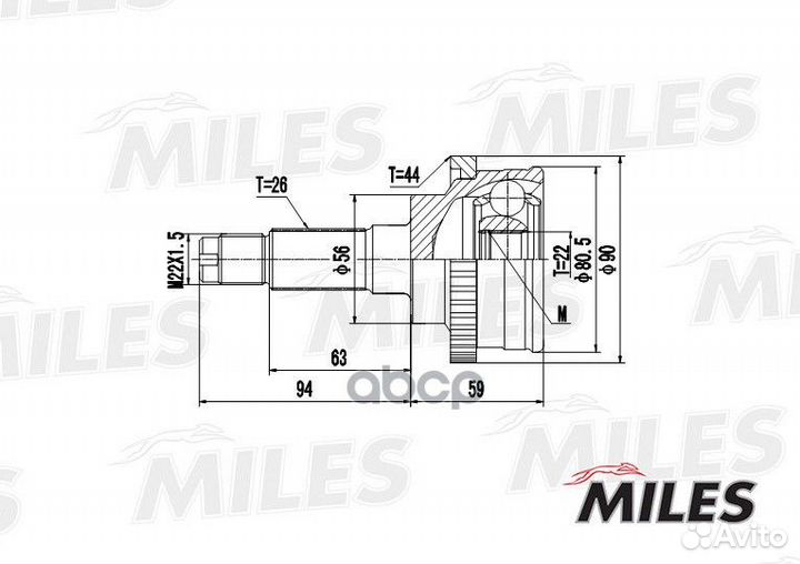 ШРУС наружный mazda 323 1.3-1.6D 94-98 (с ABS)