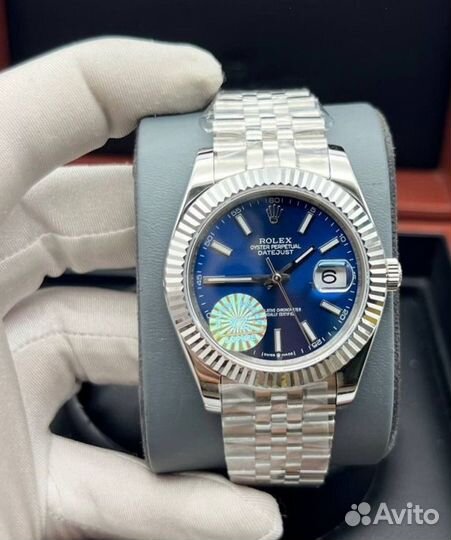 Rolex Datejust steel blue часы