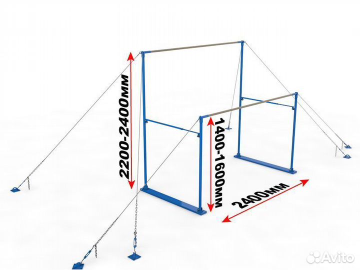 Брусья гимнастические женские разновысокие на рас