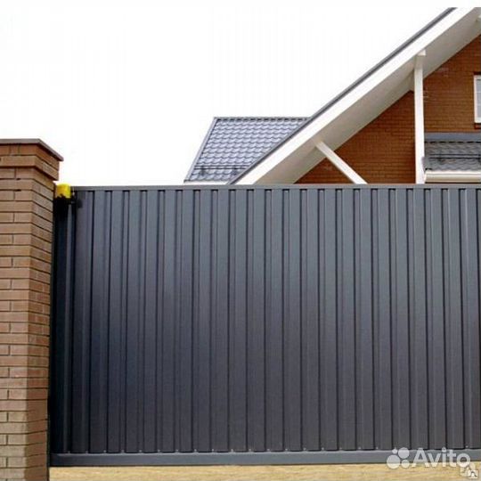 Профнастил заборный 0,45 Ral 7024 мокрый асфальт