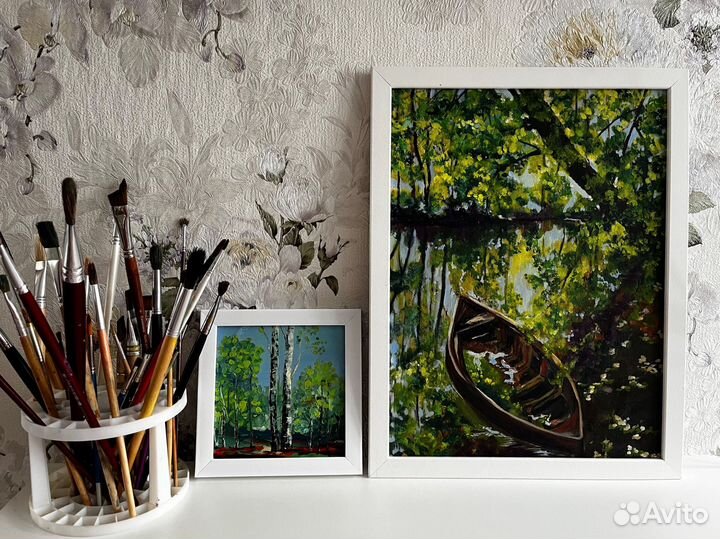 Лодка заброшенный берег картина маслом