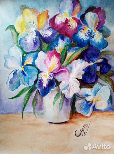 Картина с ирисами