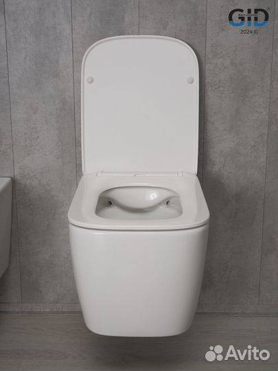 Безободковый подвесной унитаз микролифт Gid Tr2140