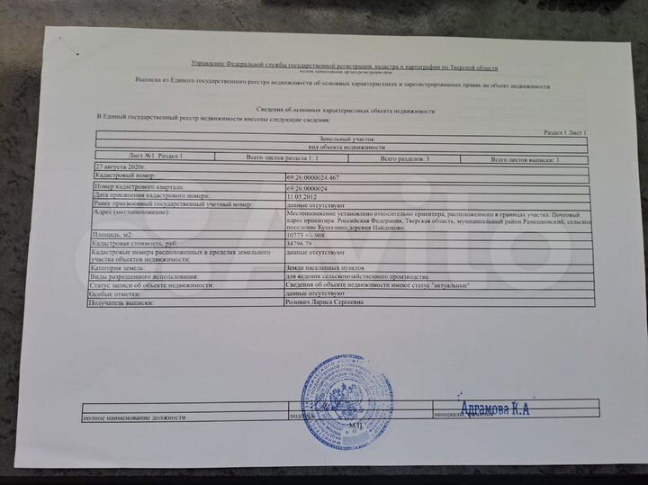 Участок 100 сот. (СНТ, ДНП)