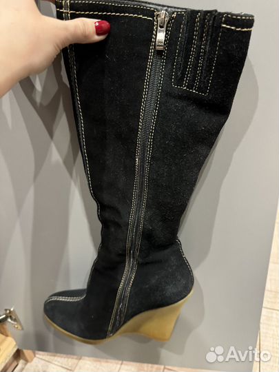 Сапоги женские 37 натуральная замша