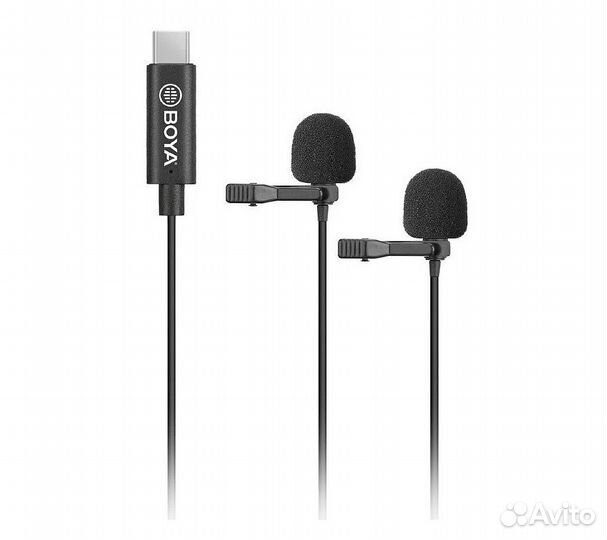 Микрофон петличный Boya BY-M3D двойной Тype-C 6 м