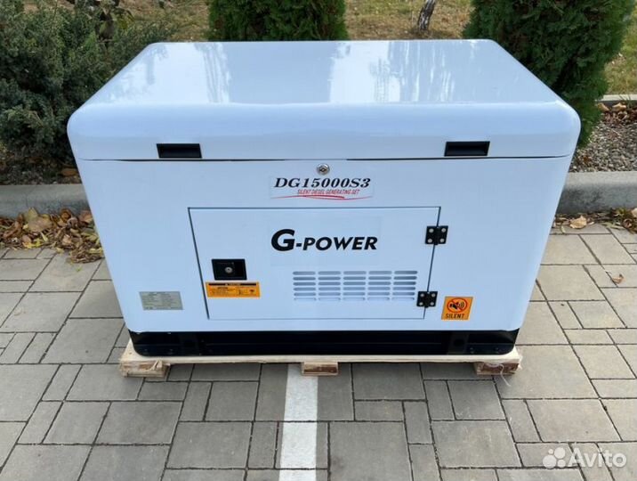 Дизельный генератор 13 кВт G-power DG15000SE3 трех
