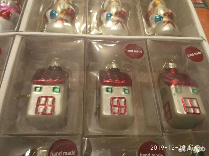 Игрушки на ёлку, стекло, набор 48шт