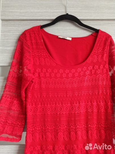 Красное платье вязка на подкладе