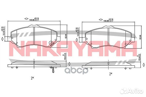 Колодки тормозные HP8512NY nakayama