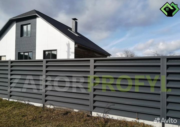 Забор из профнастила жалюзи под ключ с доставкой