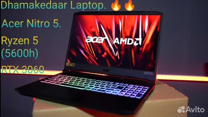 Ноутбук Acer Nitro 5 Ryzen 5600H RTX3060 8Gb 512Gb