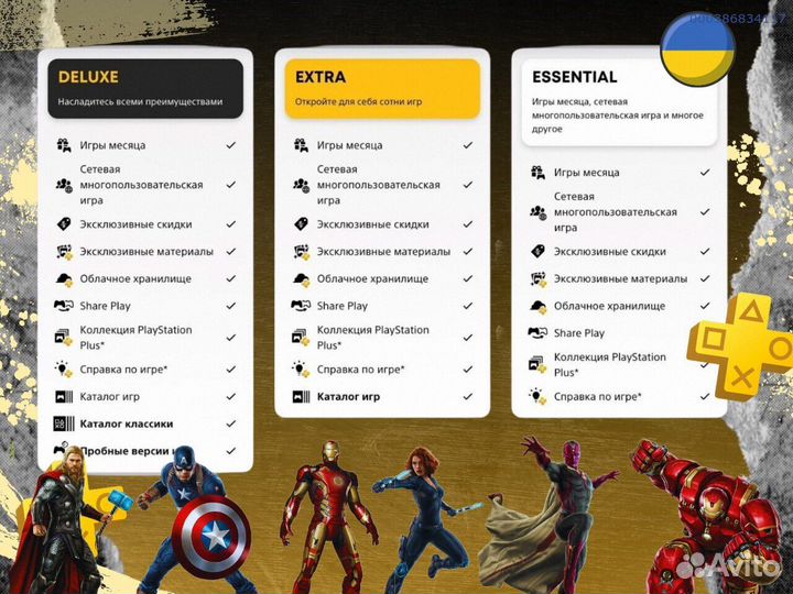 Подписка ps plus delux + ea play Украина (Арт.66260)
