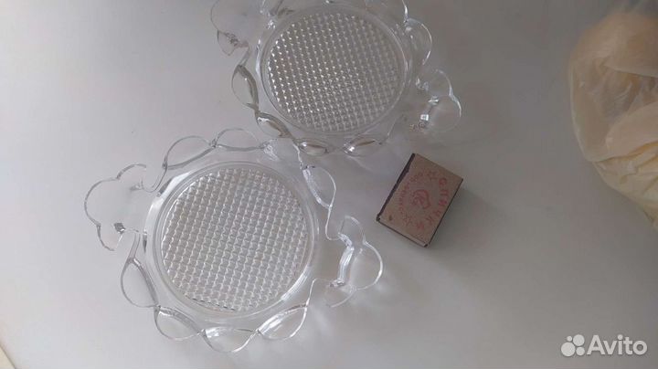 Тарелка порционная, розетки, хрусталь