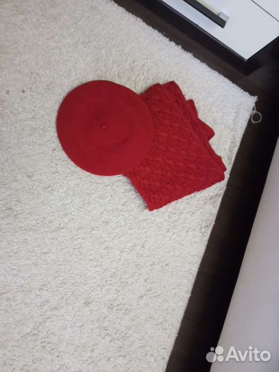 Женский шарфик с беретом зимний