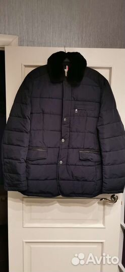 Куртка мужская синяя с воротником зима 56 р XXL