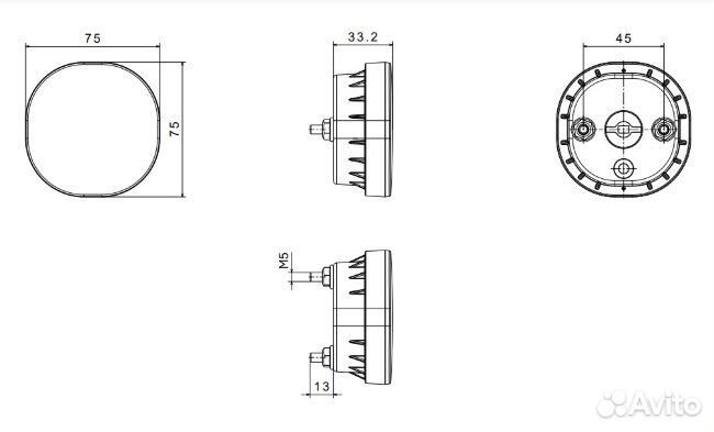 Фонарь заднего хода на прицеп FT-410 LED с провод