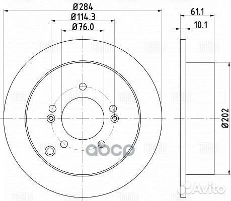 Диск тормозной зад DF084814 Trialli