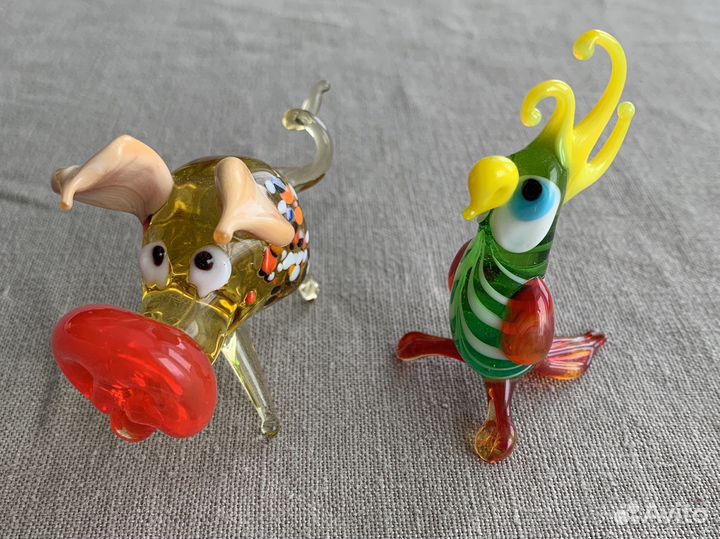 Стеклянные фигурки животных ручная работа гх завод