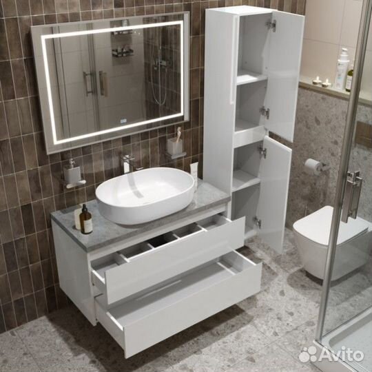 Мебель для ванной BelBagno kraft100BO-kepmgl-1084-SET Bianco Opaco