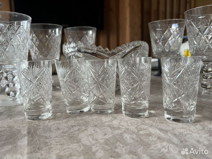 Бокалы, рюмки, салатница хрусталь СССР