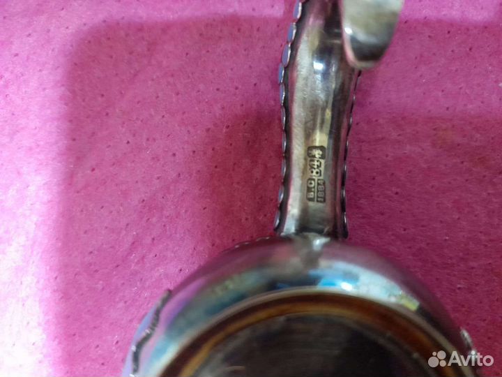 Серебрянный ковшик в эмали 84 пробы