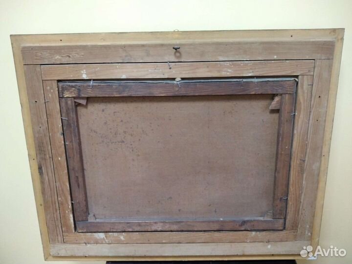 Старинная картина на холсте 