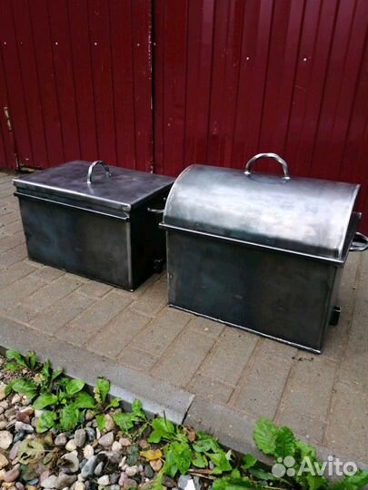 Коптильни с круглой и прямой крышкой