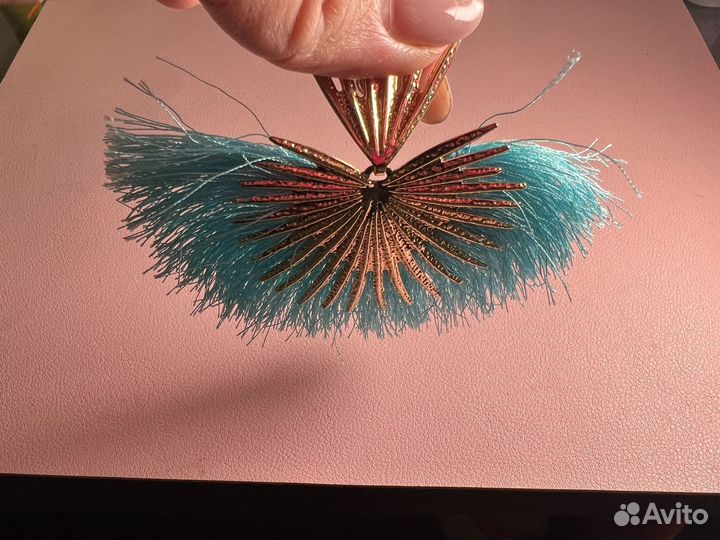 Серьги большие голубые яркие