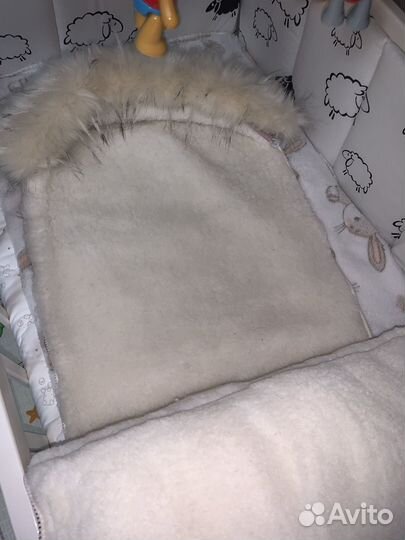 Зимний конверт в коляску на овчине