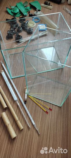 Аквариум, термометр, сачок и прочие принадлежности