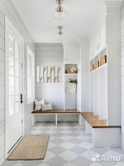 Вешалка настенная деревянная в коридор для одежды