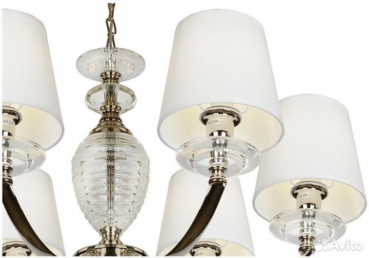 Люстра металл и текстиль в спальню классика