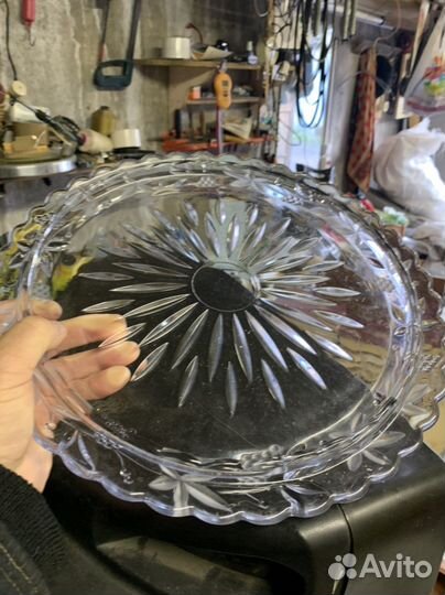 Хрустальная ваза и поднос СССР