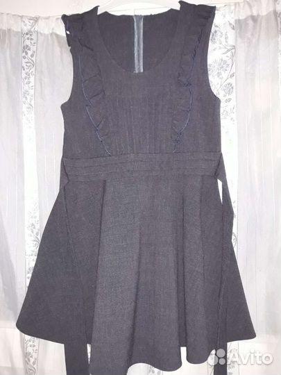 Школьный сарафан 134 140 синий