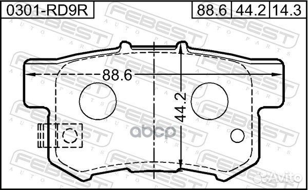 Колодки тормозные зад прав/лев 0301RD9R Febest