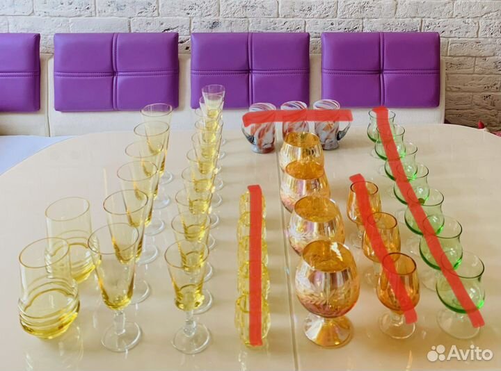 Цветное стекло СССР бокалы