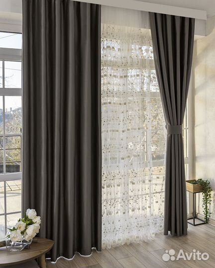 Портьеры сатен Адора Мускат шторы