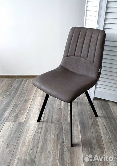 Стул ashton черный/экокожа коричневый антрацит