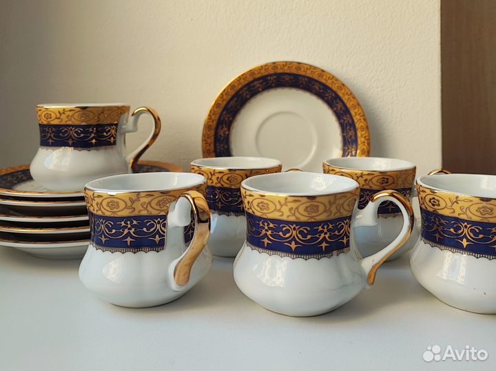 Gold collection Кофейный сервиз с позолотой