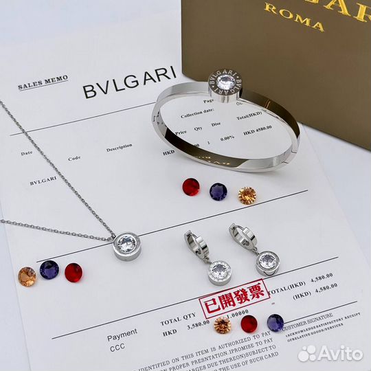 Браслет, подвеска, серьги bulgari