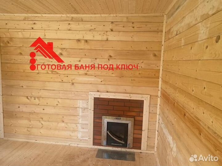 Баня из профилированного бруса с крыльцом