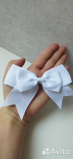Бантики белые школьные Бант заколка