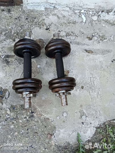 Гантели разборные 20 кг в кейсе бу чугун