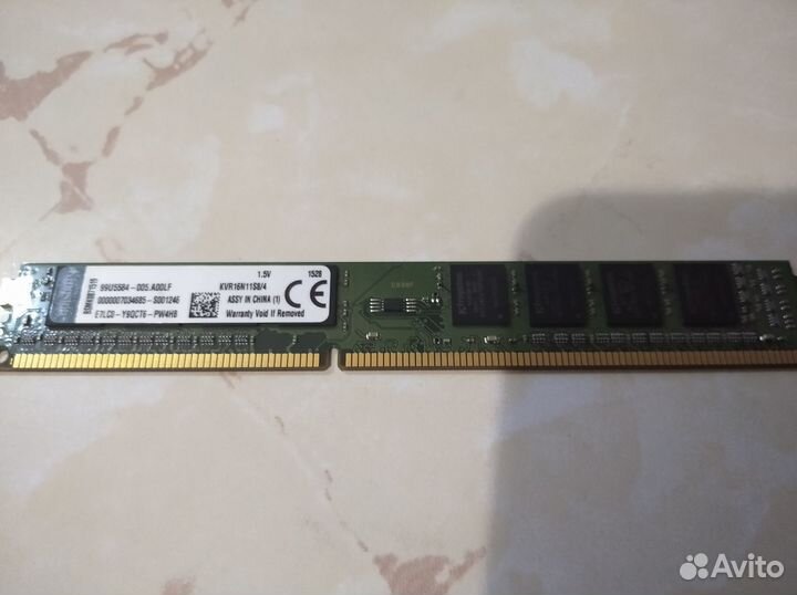 Оперативная память Kingston ddr3 4gb PC3-12800