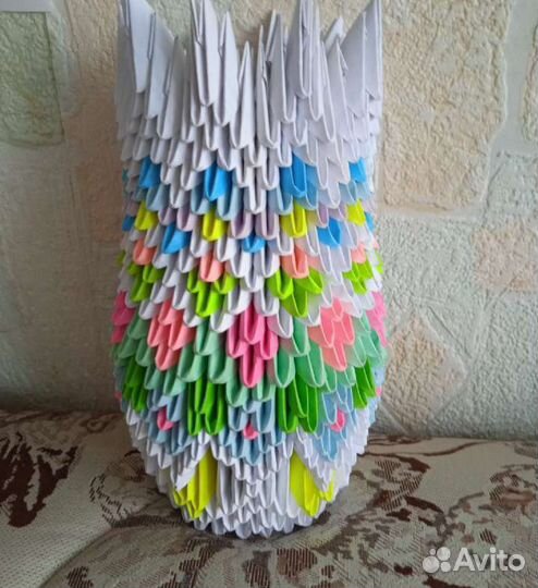 Ваза поделка из модульных оригами