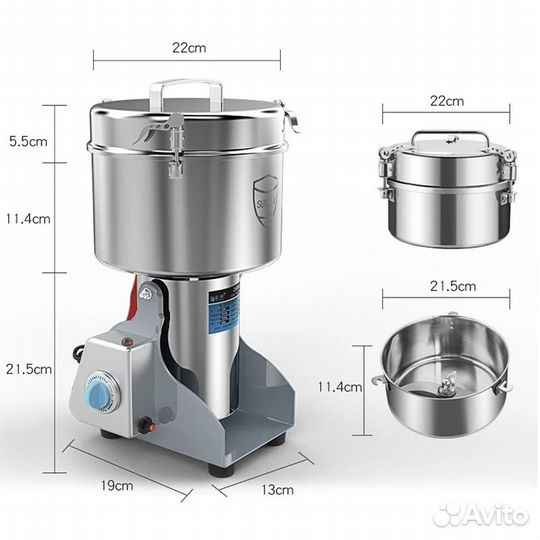 Дробилка / мельница для муки зерен корней